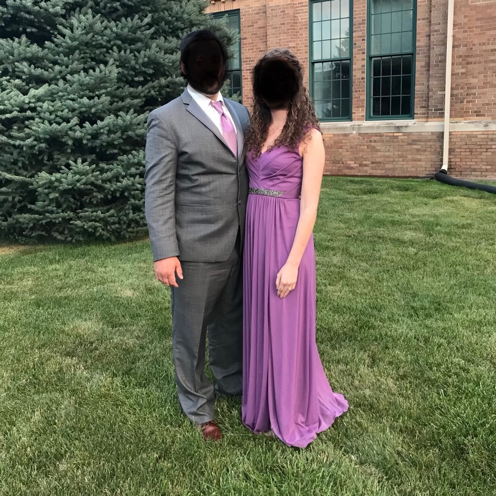 David’s Bridal Wisteria Beaded Bridesmaid Dress
